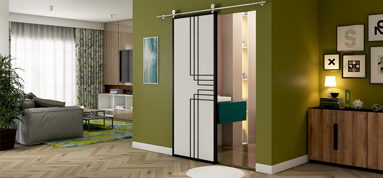 sliding bathroom door installation in Lake Los Angeles